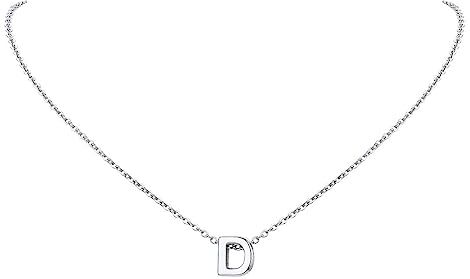 FindChic Collana donna lettera D collana monogramma in acciaio inossidabile platino per donna Collana acciaio inossidabile donna Collana iniziale D