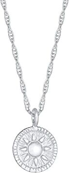 Elli Collana Donne Ciondolo Cordoncino Moneta Rotondo Sole Tendenza Vintage in Argento Sterlino 925