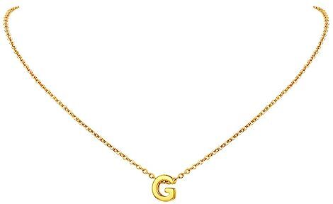 FindChic Collana donna lettera G collana monogramma in acciaio inossidabile oro 18k per donna Collana acciaio inossidabile donna Collana iniziale G