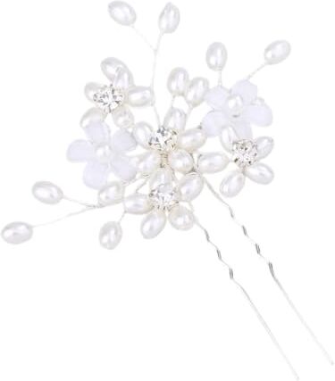 POPETPOP 3 Pz Forcina a Fiore Di Diamante Forcina Per Damigella D'onore Di Nozze Forcina a Forma Di u Bastoncini Per Cinesi Forcina Cinese Perla Sposa Bacchette Vetro