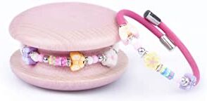 Too Late Bracciale Donna, Bracciale Macaron Funny Mignon 1 Giro, Bracciale Charm, Bracciale Caucciù Made in Italy (buttfuxia)