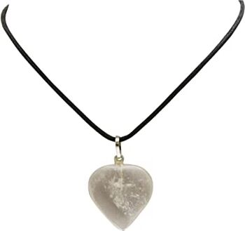 Blessfull Healing Ciondolo con collana di pietra di quarzo di cristallo a forma di cuore di cristallo di guarigione Reiki-Guarigione benedetta