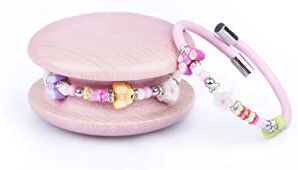 Too Late Bracciale Donna, Bracciale Macaron Funny Mignon 1 Giro, Bracciale Charm, Bracciale Caucciù Made in Italy (buttblack)