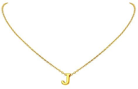 FindChic Collana donna lettera J collana monogramma in acciaio inossidabile oro 18k per donna Collana con ciondolo iniziale piccola letteracollana con iniziale J