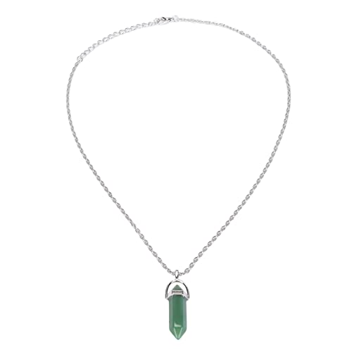 Natudeco Collana con ciondolo esagonale Collana di cristallo curativo Gioielli naturali Fatti a mano Aspetto squisito Facile da pulire Accessori decorativi(Verde)