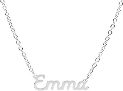 Magic In The Moonlight Collana NOME donna in acciaio 316L   ciondolo con nome personalizzato   fatte a mano, Made in Italy, ACCIAIO   EMMA