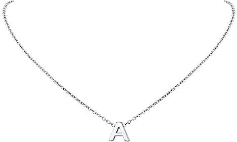 FindChic Collana Donna lettera dell'iniziale A collana donna acciaio inossidabile platino per donna Collana acciaio inossidabile donna Collana Iniziale A