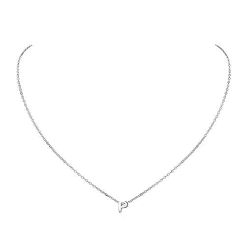 ChicSilver Collana Argento Donna 925 Collana con Lettera P Collane in Argento con Iniziale P con Confezione Regalo