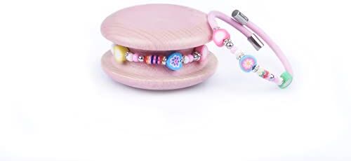 Too Late Bracciale Donna, Bracciale Macaron Funny Mignon 1 Giro, Bracciale Charm, Bracciale Caucciù Made in Italy (lovepink)