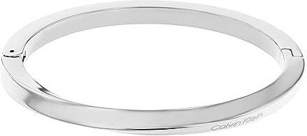 Calvin Klein Bracciale da Donna Collezione Twisted Ring in Acciaio Inossidabile, Argento