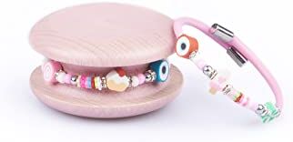 Too Late Bracciale Donna, Bracciale Macaron Funny Mignon 1 Giro, Bracciale Charm, Bracciale Caucciù Made in Italy (sweetpink)