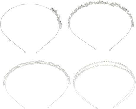 DOITOOL 4 Pz da sposa in strass decorazioni per matrimoni fasce per con strass nozze tiara fasce chic copricapo da donna delicato per Accessori