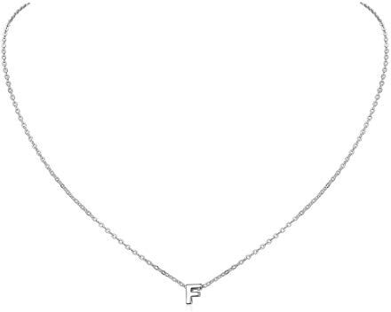 ChicSilver Collanina Donna Sottile Argento Collana con Lettera F Collane in Argento con Iniziale F con Confezione Regalo