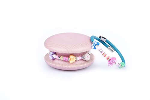 Too Late Bracciale Donna, Bracciale Macaron Funny Mignon 1 Giro, Bracciale Charm, Bracciale Caucciù Made in Italy (buttemerald)