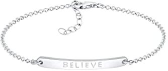 Elli Bracciale Donna Lettera Believe Basic in Argento Sterling 925