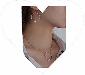 Yheakne Boho Perla Cerchio Collana Girocollo Oro Perla Collana Pendente Vintage Karma Anello Collana Minima Perla Cerchio Orecchini Collana Set Per Donne E Ragazze