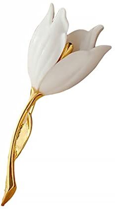 Inateannal Tulipano Fiore Smalto Spilla Pin Elegante Magnolia Lapel Pin Scialle Fibbia Corsage Grande Sciarpa Pin Bigiotteria Per Le Donne Ragazze