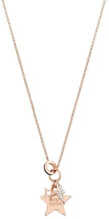 Nomination Collana Donna Collezione Easychic Chiusura a Moschettone – Argento 925 e Cubic Zirconia con Pendenti – Made in Italy 38/44 cm (Best Sister Pendente Stella Oro Rosa)