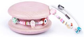 Too Late Bracciale Donna, Bracciale Macaron Funny Mignon 1 Giro, Bracciale Charm, Bracciale Caucciù Made in Italy (sweetwhite)