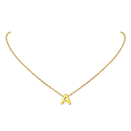 FindChic Collana donna lettera A collana monogramma in acciaio inossidabile oro 18k per donna Collana acciaio inossidabile donna Collana iniziale A