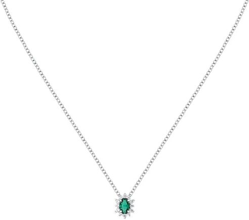 Morellato Collana Donna in Argento 925‰, Zircone Verde, Collezione Tesori SAIW151