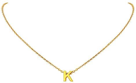 FindChic Collana donna lettera K collana monogramma in acciaio inossidabile oro 18k per donna Collana con ciondolo iniziale piccola lettera collana lettera K