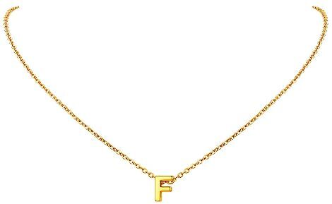 FindChic Collana Donna Lettera F Collana monogramma in Acciaio Inossidabile Oro 18k per Donna Collana Acciaio Inossidabile Donna Collana Iniziale F