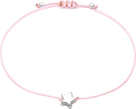 Selfmade Jewelry Bracciale Stella Argento per donna, Bracciale fatto a mano con stella regolabile in dimensione, inclusa confezione regalo (Argento Rosa)(Moderno)