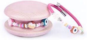 Too Late Bracciale Donna, Bracciale Macaron Funny Mignon 1 Giro, Bracciale Charm, Bracciale Caucciù Made in Italy (sweetfuxia)