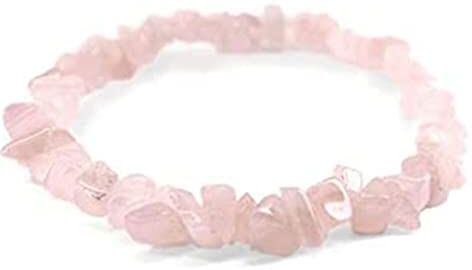 Generico Bracciale chip elastico pietre vere naturali QUARZO ROSA