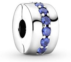 Pandora Clip Glitter Blu  argento donna