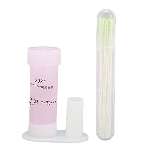 Brrnoo Kit di Pulizia per la Pulizia Dell'orecchio per il Foro Dell'orecchio 5ml + 60 Pezzi Orecchini Linea Detergente per Fori, Piercing Aftercare Sterilizzazione Orecchini per Piercing Detergente per(rosa)