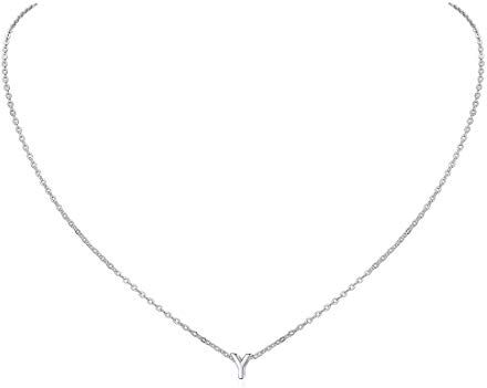 ChicSilver Collanina Argento 925 Donna con Ciondolo Collanina Iniziale Y Collane in Argento con Iniziale Y con Confezione Regalo