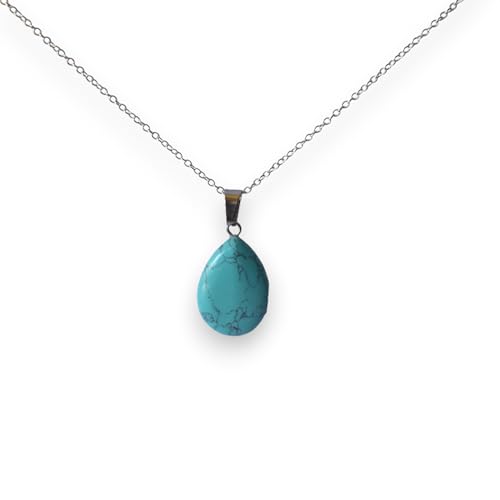 WAY2BB Collana con ciondolo a goccia   catena in argento 925   pietra naturale   minerale lucido   regalo donna   gioielli pietra preziosa   marchio francese  , Taglia unica, Gemma, Quarzo Occhio di