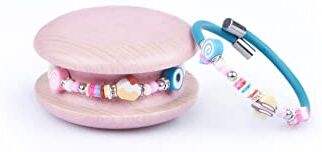 Too Late Bracciale Donna, Bracciale Macaron Funny Mignon 1 Giro, Bracciale Charm, Bracciale Caucciù Made in Italy (swetemerald)