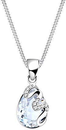 Elli Donna-collana con ciondolo a goccia 925 argento cristallo scintillante onde bianco goccia macinò - 0107183014_45