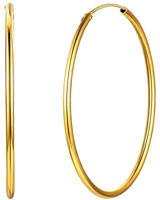 ChicSilver Orecchini a Cerchio Grandi Argento 925 50mm Colore Oro Orecchini Cerchio Grandi Orecchini Hoops da Donna