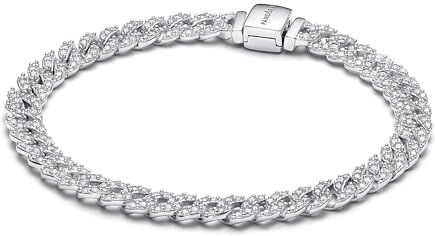 PANDORA Timeless Bracciale in argento Sterling con pavé e zirconi cubici trasparenti, 20