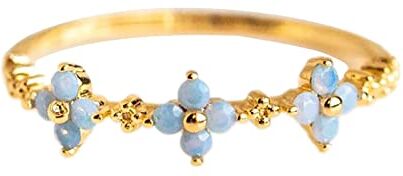 Generic Moda Blu Anello Gioielli Band Per Le Donne Dichiarazione Fiore Anelli Clip Alla Moda