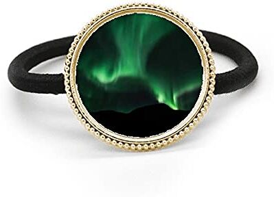 Bestchong Green Night Sky Art Deco regalo moda argento metallo capelli cravatta e fascia di gomma copricapo