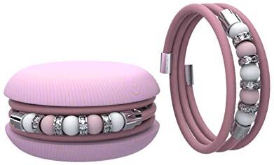 Too Late Macaron TOOLATE Bracciale Donna, Bracciale Charm Macaron in Caucciù con Perle Colorate e Strass, Made in Italy