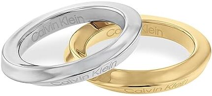 Calvin Klein Anello da Donna Collezione Twisted Ring di Due Colori in Acciaio Inossidabile, 54