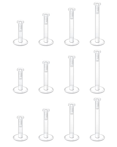 Briana Williams 12-36pcs 16G Piercing per Labbra Trasparente Retainer Acrilici Flessibili Labret Tragus Helix Anelli per Cartilagine Piercing Gioielli 6mm 8mm 10mm 12mm