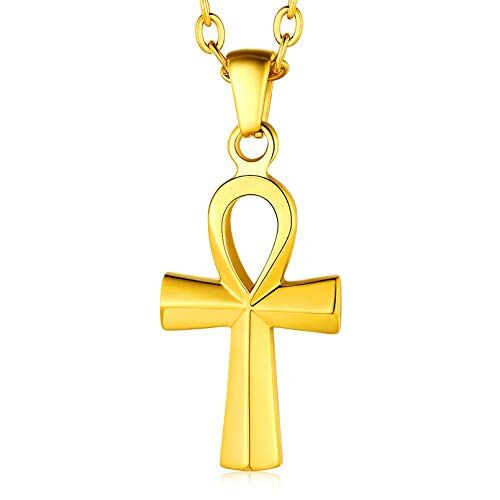 FaithHeart Collana Donna Uomo Egiziana Personalizzabile Ciondolo Croce Ankh Egitto/Serpente/Occhio di Horus Gioielli Amuleto Protezione Talismano Gioielli Egiziani
