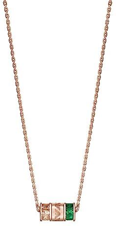 Emporio Armani Collana da donna in argento massiccio con componenti in oro rosa, lunghezza: 350 mm+70 mm, larghezza: 10 mm, altezza: 5,5 mm, EG3577221