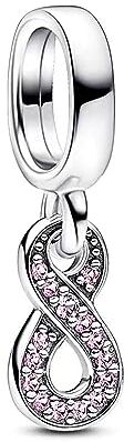 Amuefer L'infinito Charm Compatibili Bracciale Collana Pandora, Argento Sterling Ciondolo Natale Gioielli Regali per le Donne Ragazza Moglie Bambini Amici