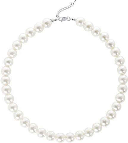 BABEYOND Collana Perle Charleston Accessori Charleston Collana Perle Anni 20 Collana Donna Gatsby Collana di Perle Sposa Collana Perle Donna Bianco (Diametro della Perla: 12 mm)