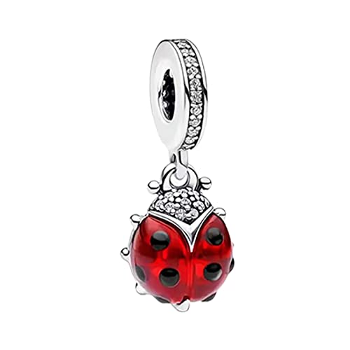 Doyafer 925 argento sterling Animal Charm Pendant Charms Set Seven Star Ladybug per donne Bracciale Collana regalo