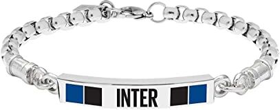 Inter Unisex-Adult Bracciale, Nero Blu Acciaio, Taglia Unica