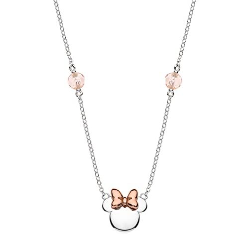 Disney Collana Bambine con Minnie Mouse in Argento e Zirconi Rosa